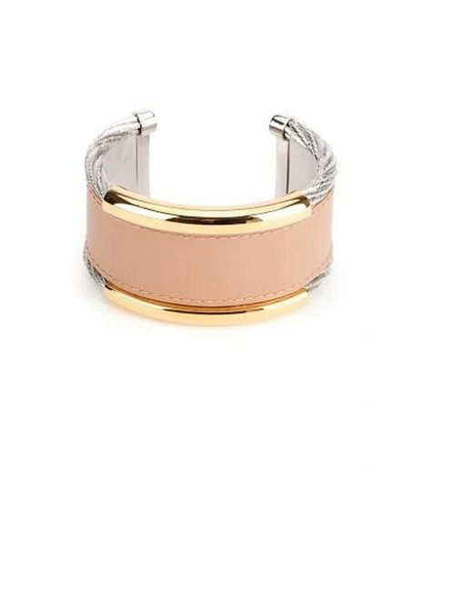 Balenciaga White Bicolor Leather Logo Bracelet