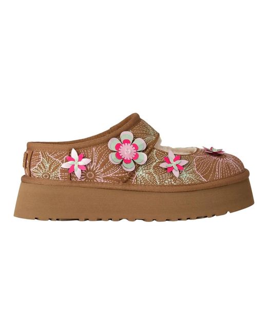 Ugg Schoenen ,Bruin ,Wol Bea Mary Jane Mule in het Brown