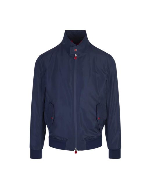 Kiton Blue Bomber Jackets for men