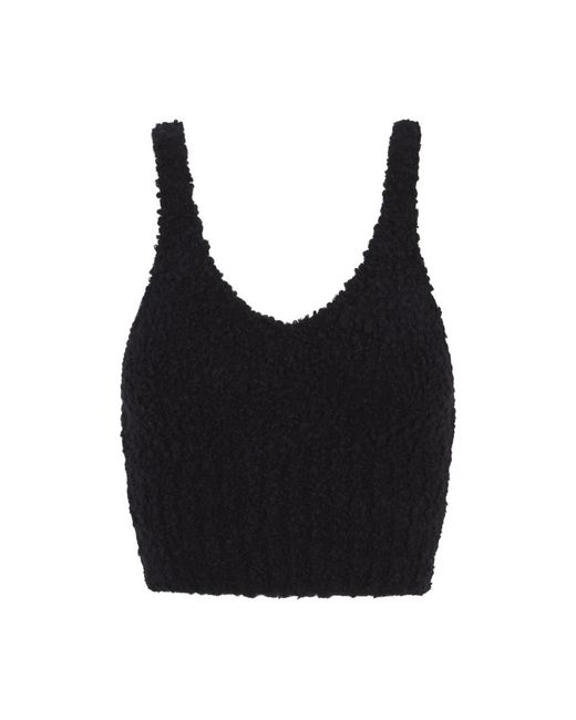 Cortana Black Sleeveless Tops
