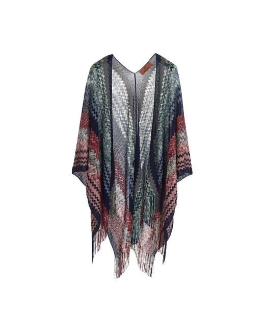 Missoni Capuchon Cape in het Blue