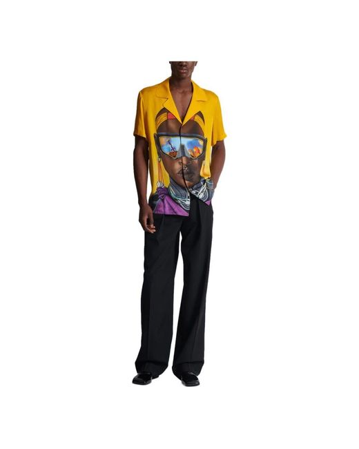 Camisa con estampado gráfico de x Disney Balmain de hombre de color Yellow