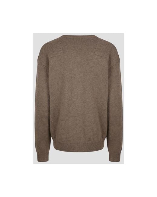Jil Sander Brown V-Neck Knitwear for men