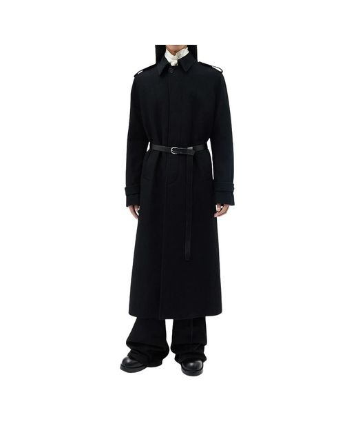 Ann Demeulemeester Black Belted Coats for men