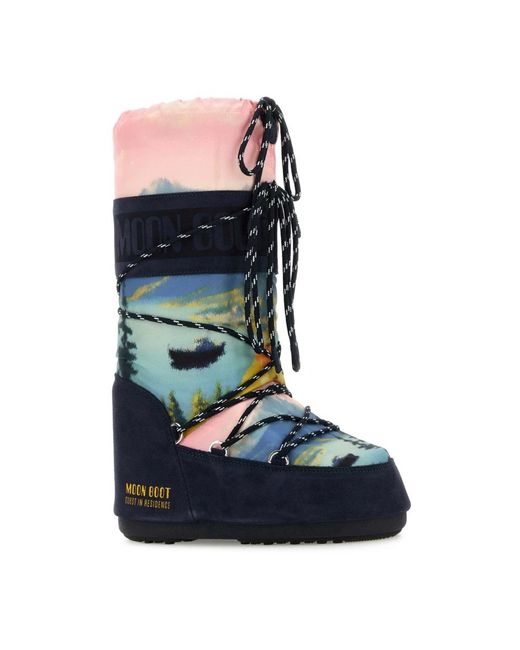 Moon Boot Blue Icon Postcard Boots