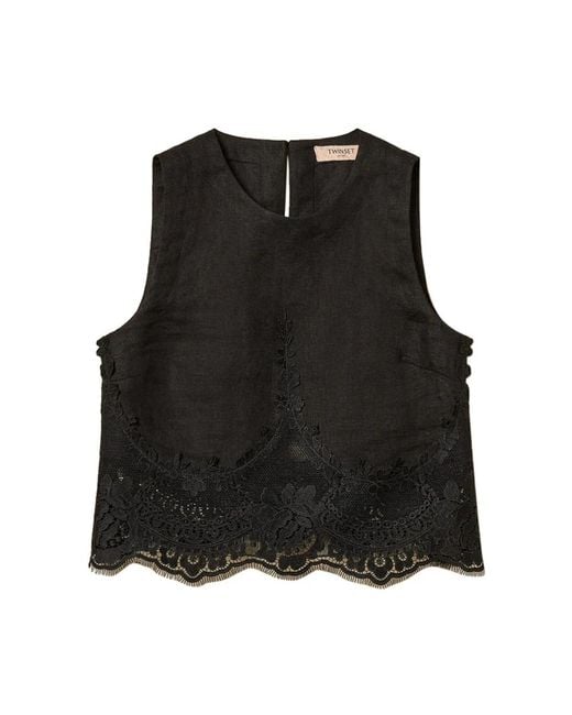 Twinset Black Sleeveless Tops