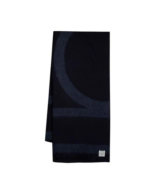 Totême Blue Monogramm Twill Schal