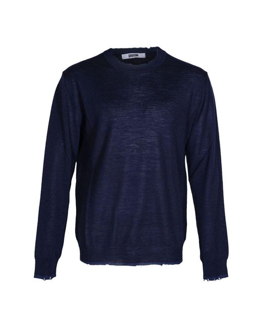 Grifoni Wollpullover, langärmlig, wollpullover, langarm in Blue für Herren