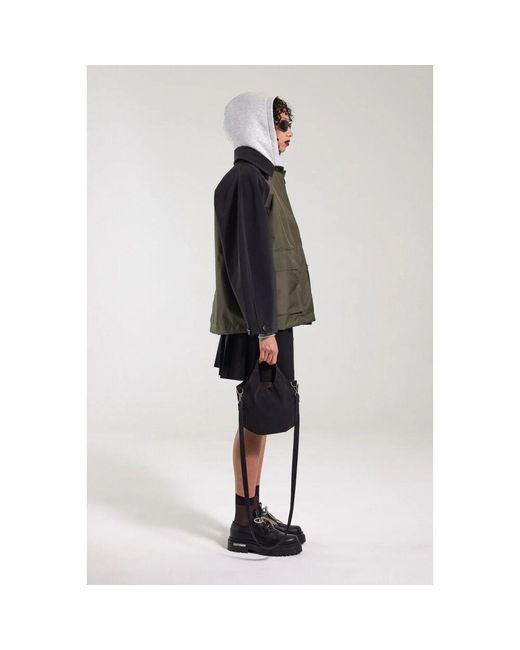 Stutterheim Black Varsity-style patch regenmantel