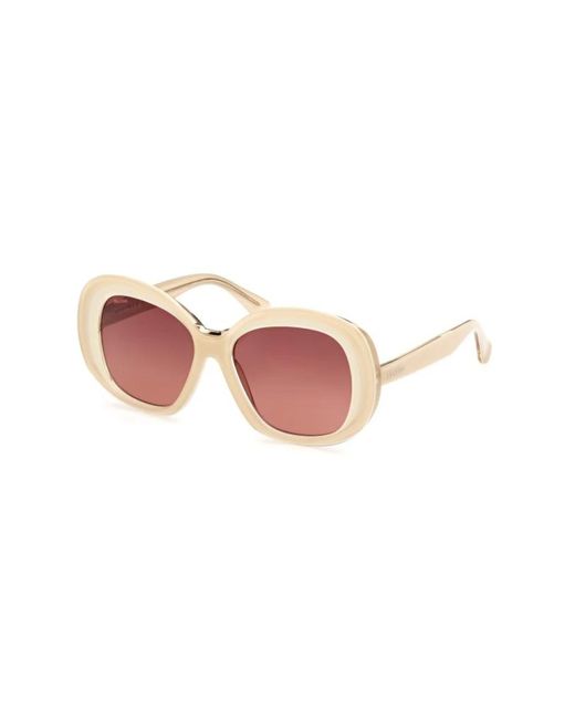 Max Mara Pink Stilvolle sonnenbrille in elfenbein-glanz