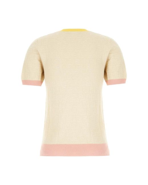 Fendi Natural Round-Neck Knitwear
