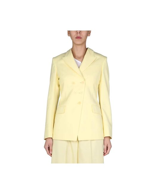 Stella McCartney Jassen ,Geel ,Lance Revers Double-Breasted Blazer in het Yellow