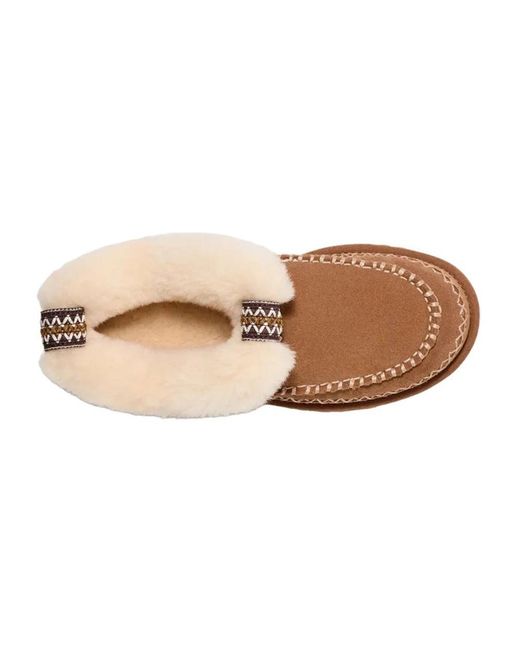 Ugg Schoenen ,Bruin ,Leer Casual Kameel Enkellaarsjes in het Brown