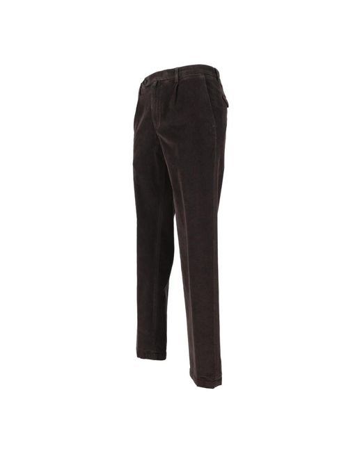 BRIGLIA Black Straight Trousers for men