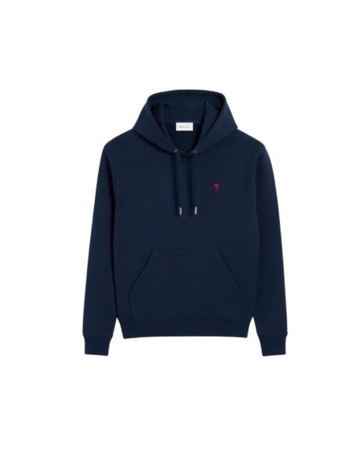 AMI Hoodies & Sweatvesten ,Blauw ,Hoodie in het Blue voor heren