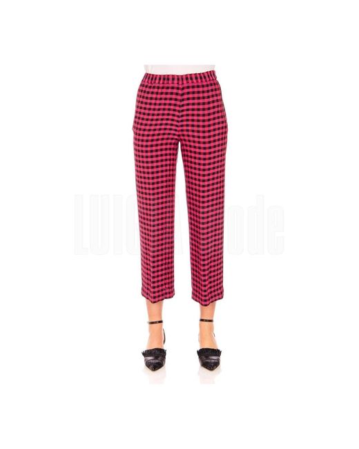 Aspesi Red Cropped Trousers