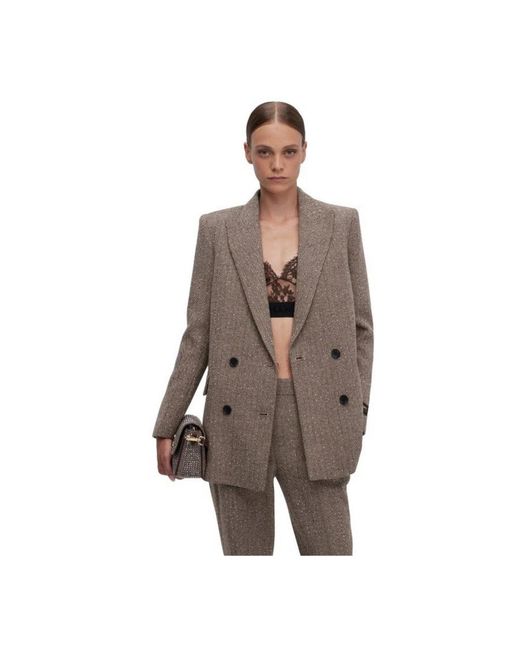 Ermanno Scervino Double-Breasted Blazer in het Brown