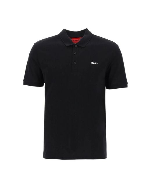 HUGO Black Polo Shirts for men