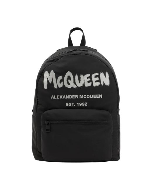 Alexander McQueen Schwarzer graffiti rucksack eimer tasche in Black für Herren