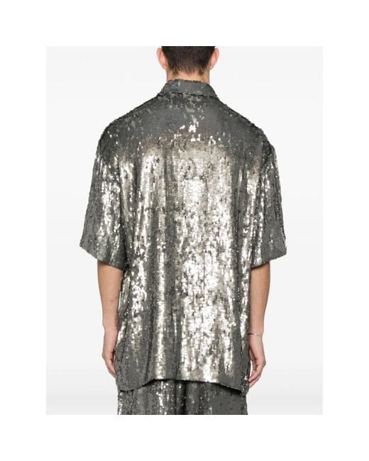 Dries Van Noten Gray Short Sleeve Shirts for men
