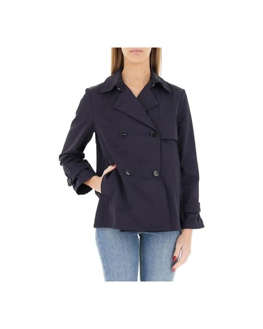 Marella Blue Double-Breasted Coats