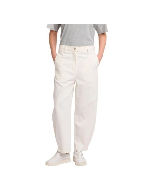 Kocca White Straight Trousers