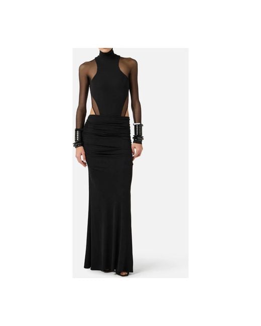 Elisabetta Franchi Black Maxi Skirts