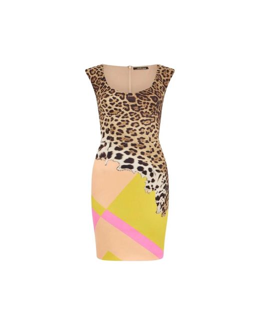 Roberto Cavalli Yellow Short Dresses
