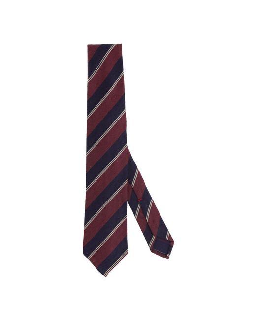 Finamore 1925 Accessoires ,Veelkleurig ,Zijden Regiment Stropdas in het Purple voor heren