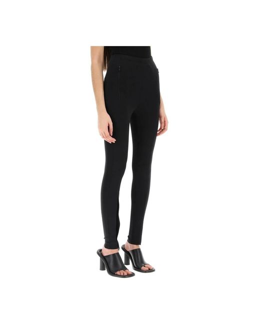 High-Rise-Leggings aus Samt in Schwarz - Wardrobe NYC