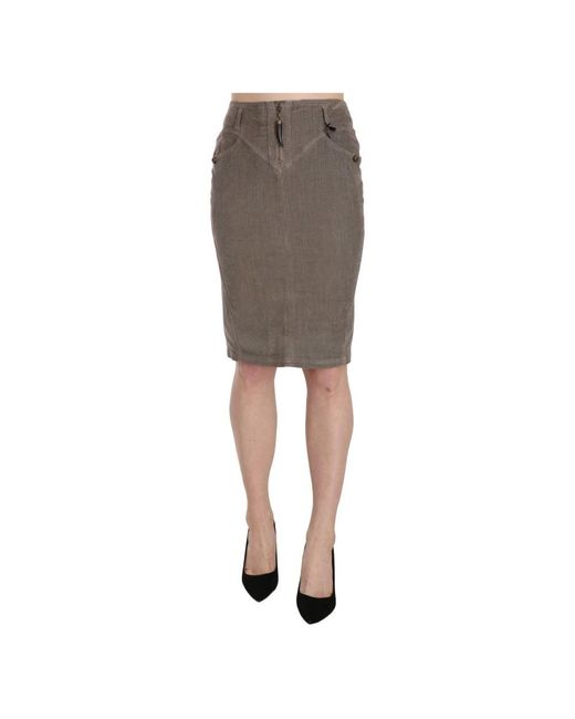Just Cavalli Gray Pencil Skirts