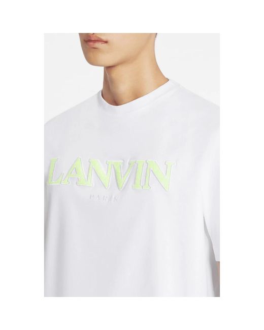 Lanvin Weiß grün curb t-shirt in White für Herren