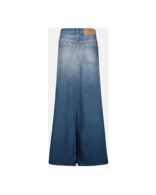 MM6 by Maison Martin Margiela Blue Denim Twisted Maxi Skirt