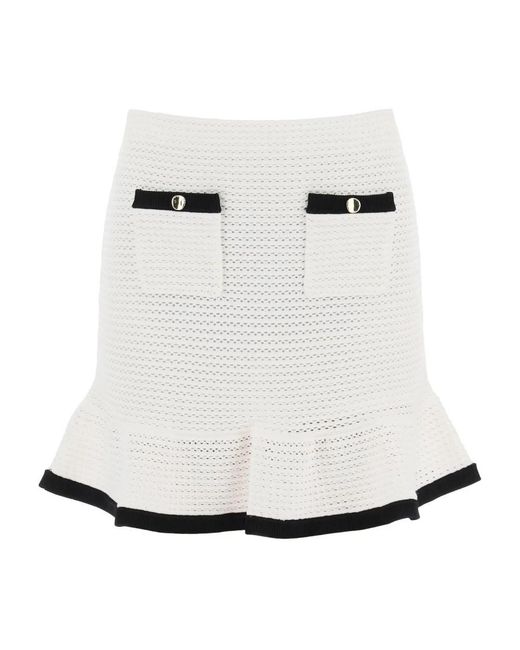 Short Skirts Self-Portrait de color White