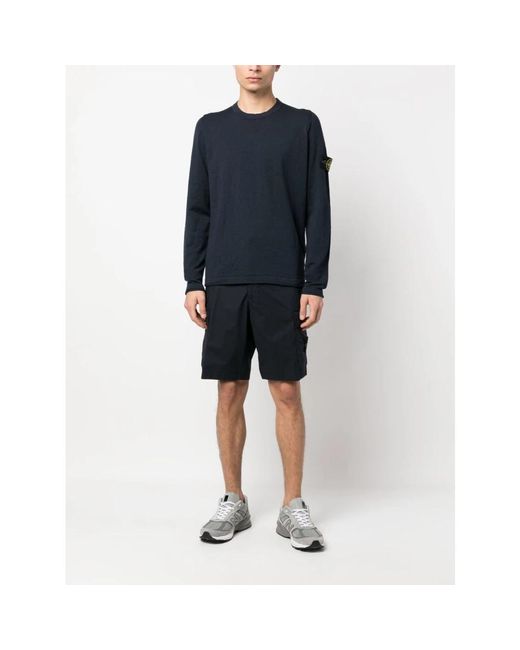 Stone Island Blue Round-Neck Knitwear for men