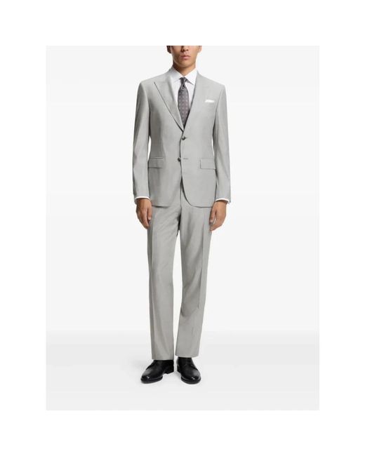 Boss Gray Single Breasted Suits for men