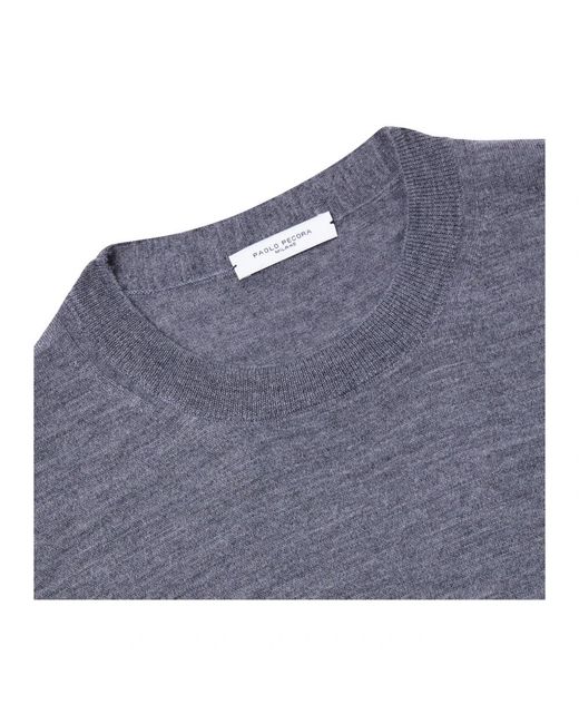 Paolo Pecora Blue Round-Neck Knitwear for men