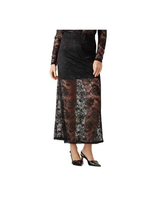 Gestuz Kleedjes ,Zwart ,Nylon Gzleala Rok in het Black