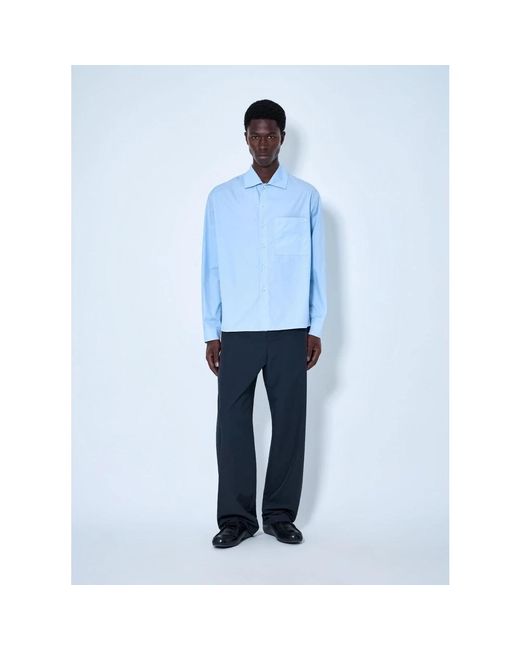 Jil Sander Button-Down Baumwollhemd in Blue für Herren