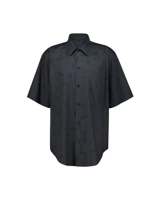 Balenciaga Black Short Sleeve Shirts for men