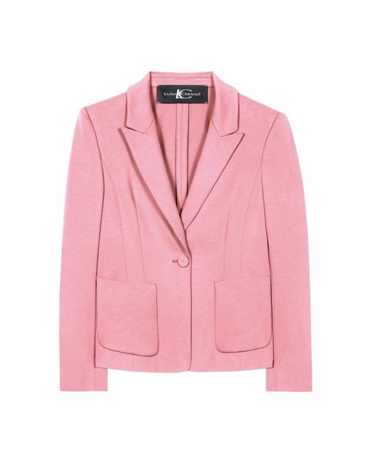 Luisa Cerano Jassen ,Roze ,Wol Blazer Met Stijl 0446 in het Pink