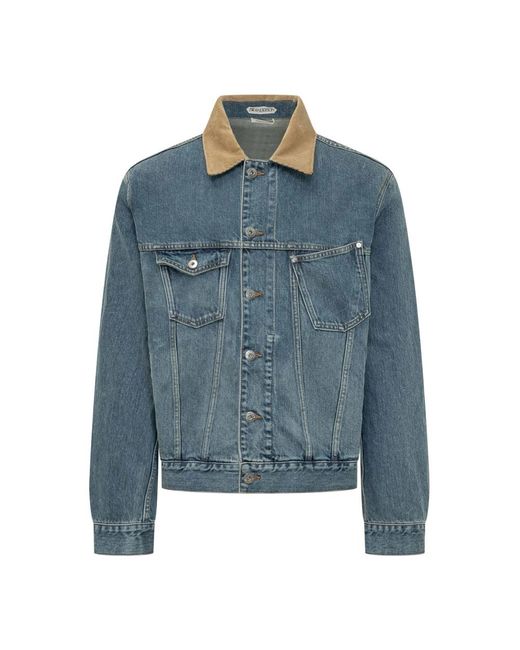 J.W. Anderson Jassen ,Blauw ,Denim Corduroy Collar Denim Jacket in het Blue voor heren