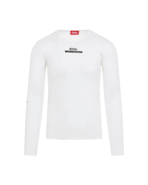 032c White Long Sleeve T-Shirts for men