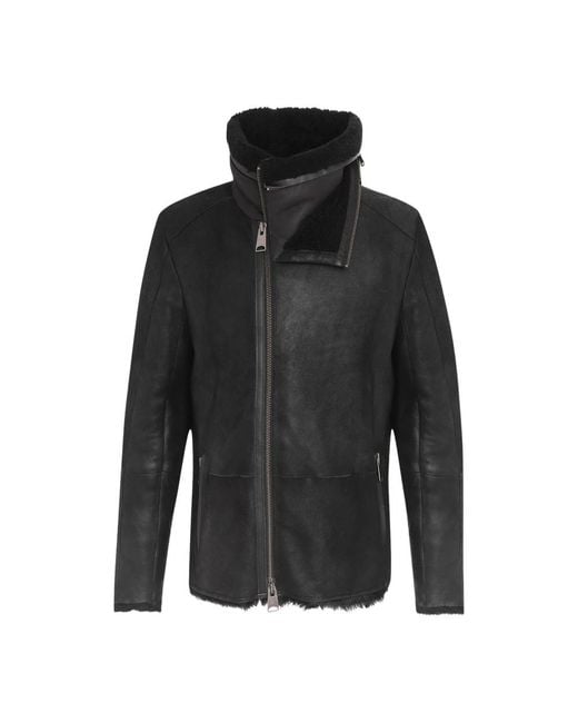 VESPUCCI by VSP Black Faux Fur & Shearling Jackets for men