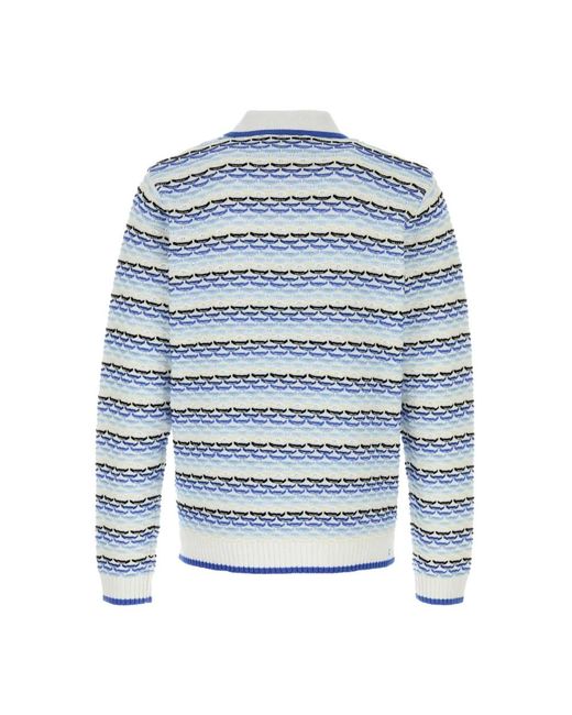 Casablanca Blue Round-Neck Knitwear for men