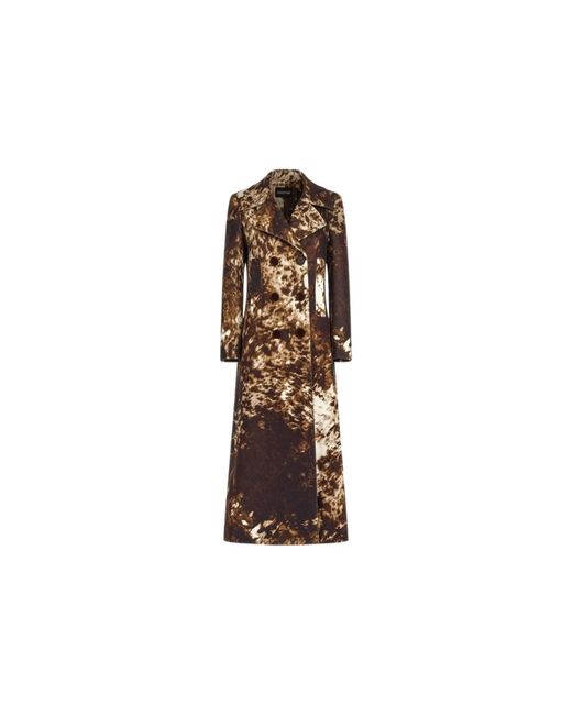 Roberto Cavalli Brown Double-Breasted Coats