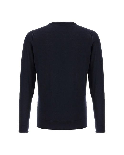 John Smedley Hatfield Gebreide Trui in het Blue voor heren