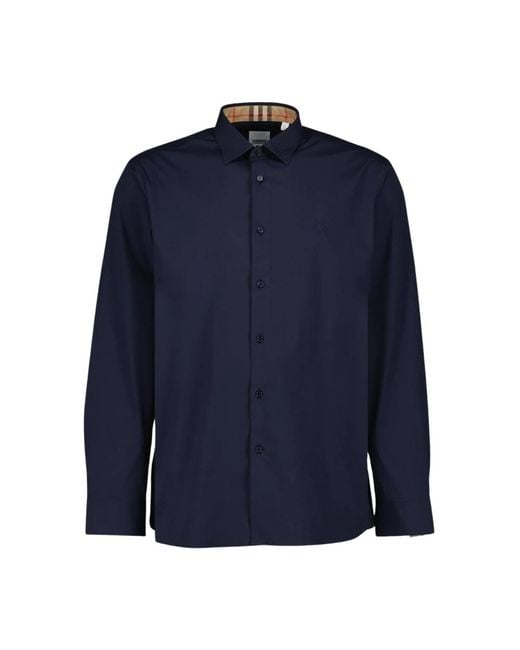 Camicia classica di Burberry in Blue da Uomo