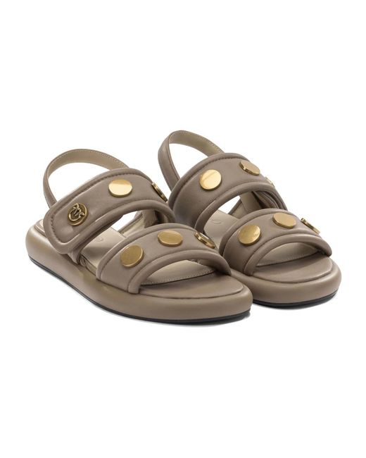 Pinko Brown Flat Sandals