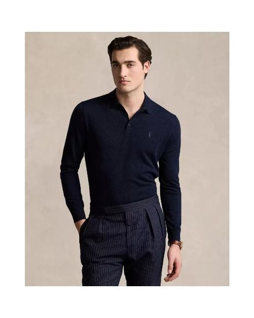 Ralph Lauren Blue V-Neck Knitwear for men